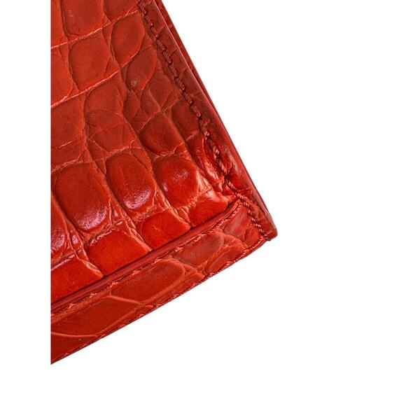 Jimmy Choo River Red Crocodile Embossed Leather Bag - Picture 10 of 14